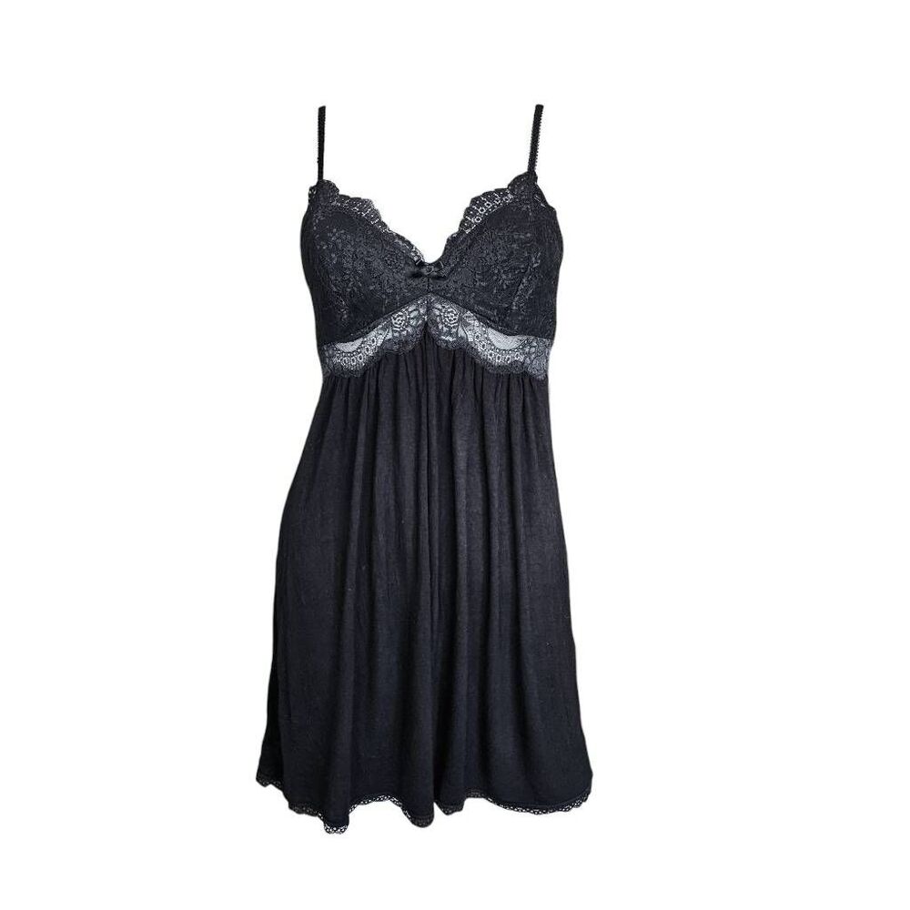 y2k goth lace slip mini dress